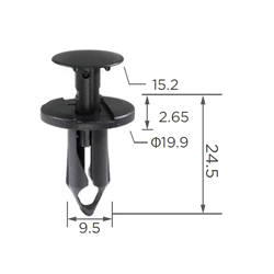 LGE PUSH RETAINER GM FORD CHR