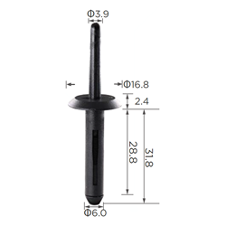 NYLON RIVETS 6 X 30 X HD17