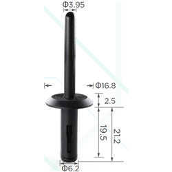 NYLON RIVETS 6.2 X 20  HD17