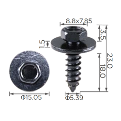 PANEL BOLT SC/W BLK/ZP 5.5X19