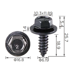PANEL SCRW SC/WS BLK/ZP 6.3X19