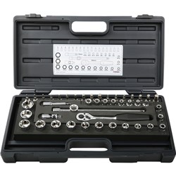 3/8" HEXAGON SOCKET WRENCH SET - PROFESSIONAL GRADE (44 PIECE)