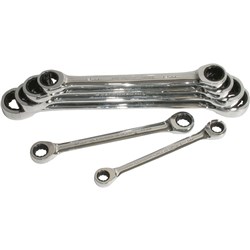 DOUBLE-RING RATCHETING SPANNER SET (6 PIECE)