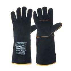 PYROMATE BLACK JACK BLACK & GOLD 16" WELDING GLOVES